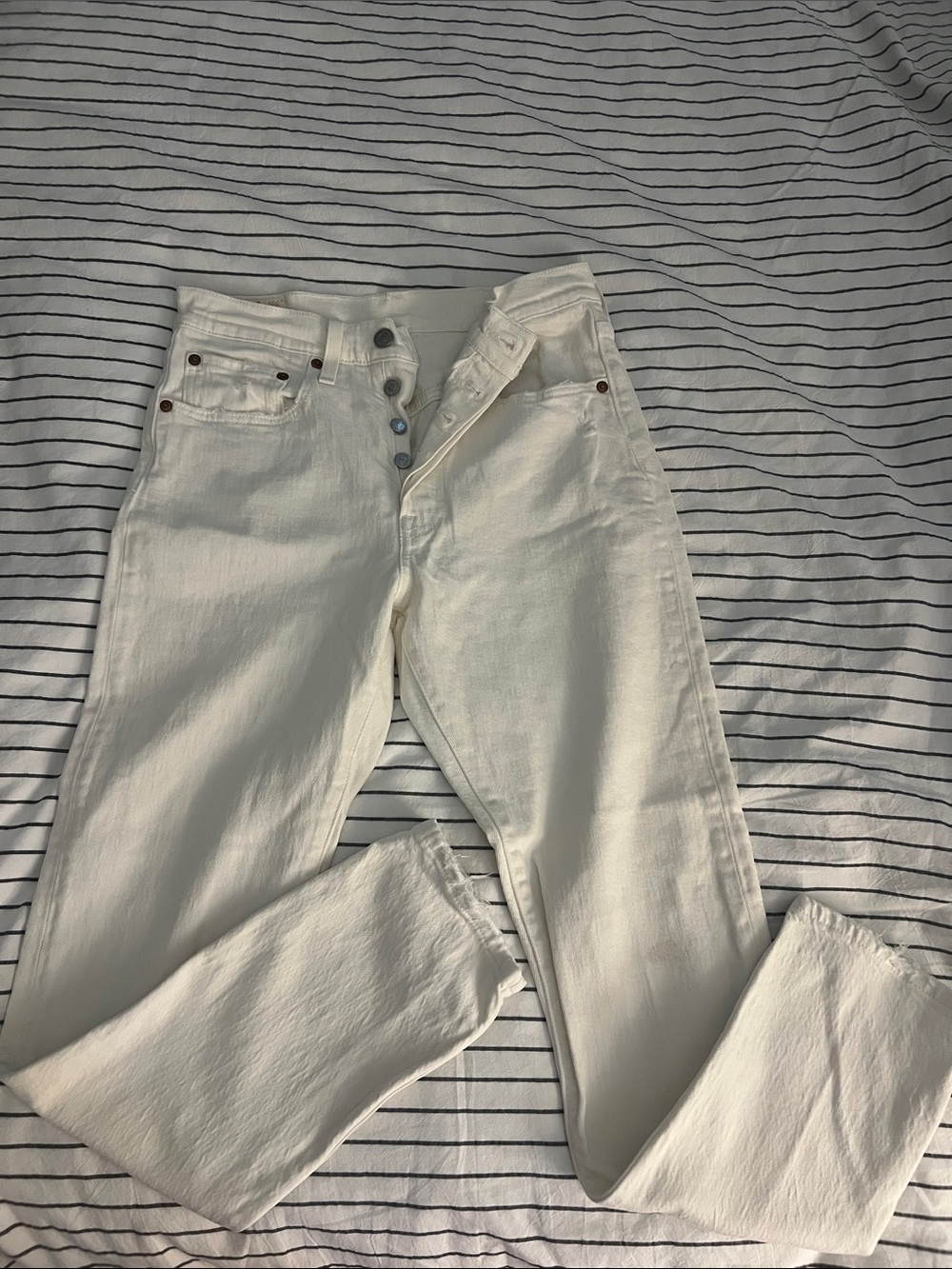 Levi's High-Rise White Button-Fly Women's Jeans